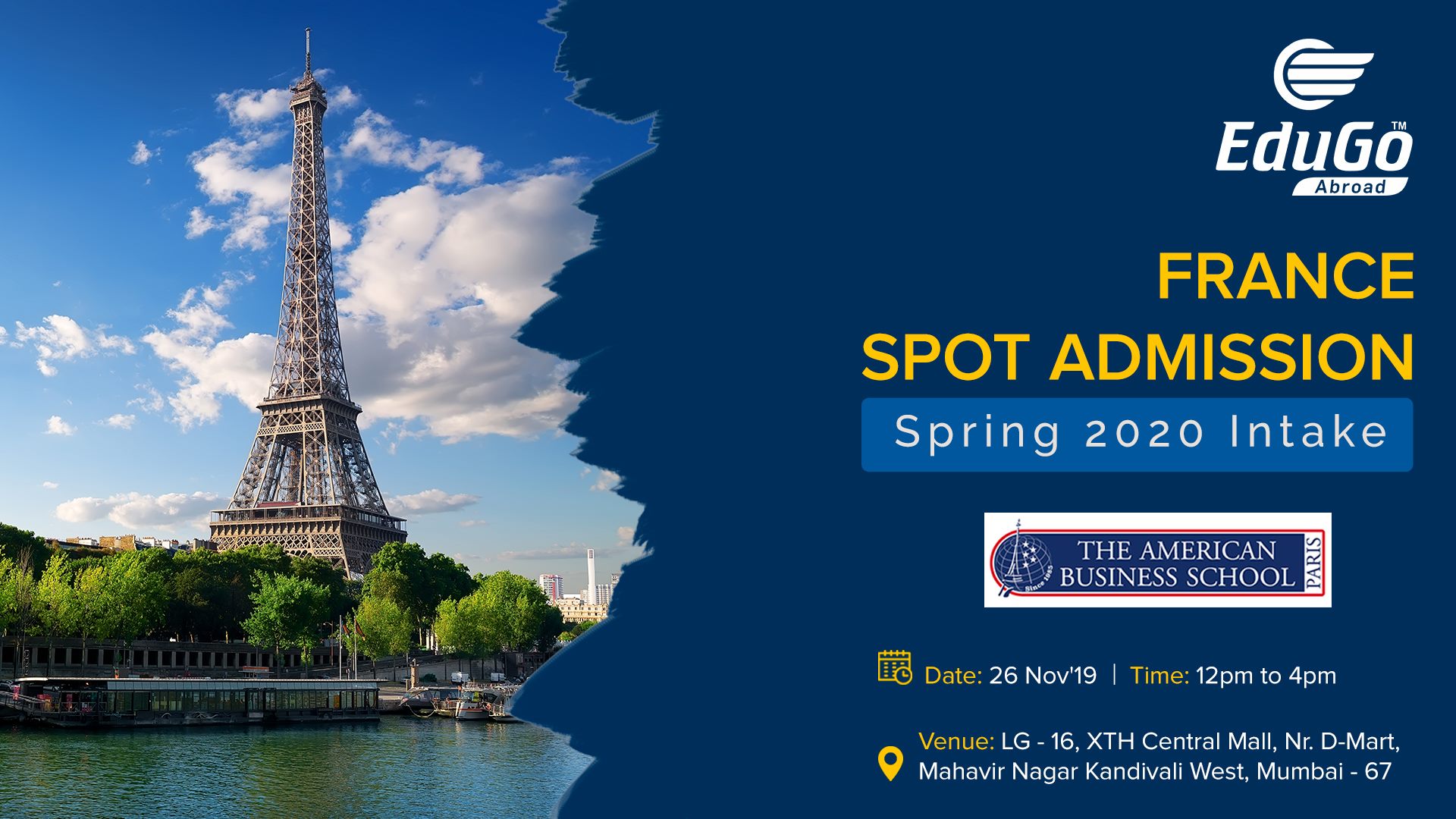 France Spot Admission Spring 2020 Intake Edugo Abroad France Spot Admission Spring 2020 Intake Edugo Abroad