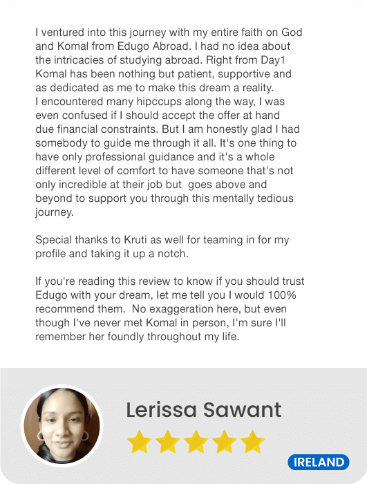 Fair testimonial Lerissa Sawant
