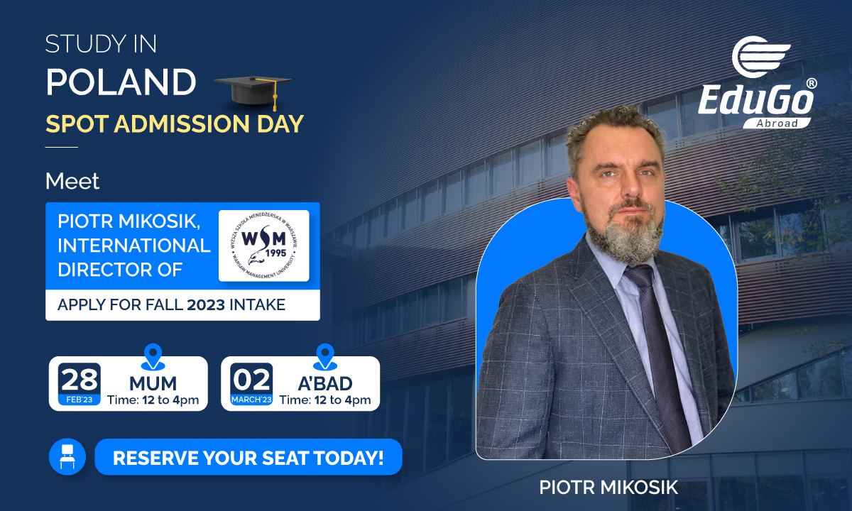Study In Poland – Spot Admission Day – 2023